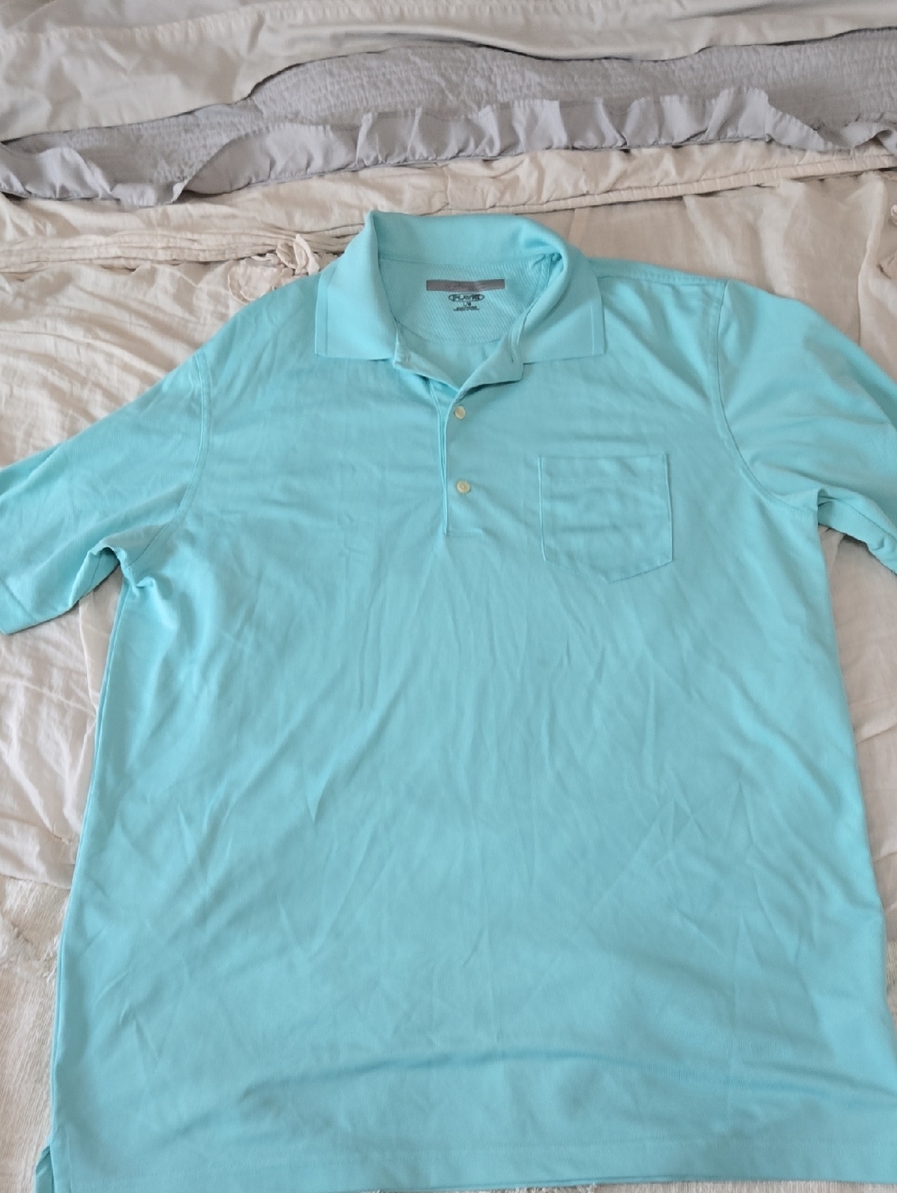 Greg Norman Collection Light Aqua Polo Shirt with Pocket